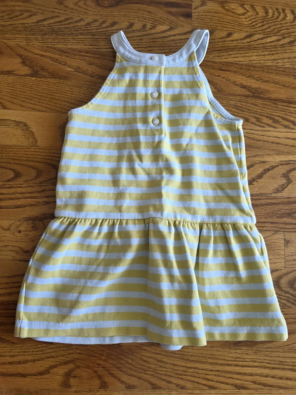 Janie and Jack Yellow and White Striped Bow-Front Knit Dress
